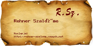 Rehner Szalóme névjegykártya